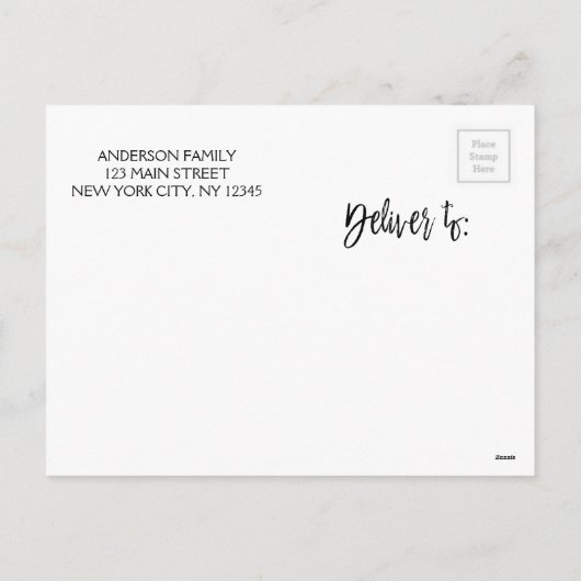 ダスティパステルブルークリスマススノーフレークファミリーフォト シーズンポストカード (裏面)