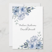 ダスティパステルブルーフラワーズ婚約パーティ 招待状 (裏面)