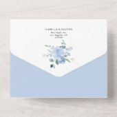 ダスティパステルライトブルーフローラボホウェディングRSVP オールインワン招待状 (裏面)