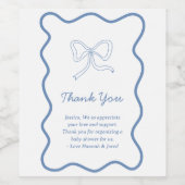 ダスティパーソナライズされたブルーありがとうノートワインラベル ワインラベル (シングルラベル)