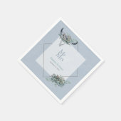 ダスティパーソナライズされた・ブルー・ボホミセス結婚ズ スタンダードカクテルナプキン (角)