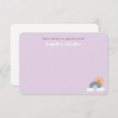 ダスティパープルかわいらしレインボーサンシャインベビーアドバイス 出欠カード (正面/裏面)
