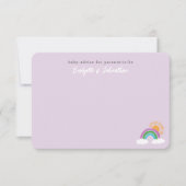 ダスティパープルかわいらしレインボーサンシャインベビーアドバイス 出欠カード (正面)