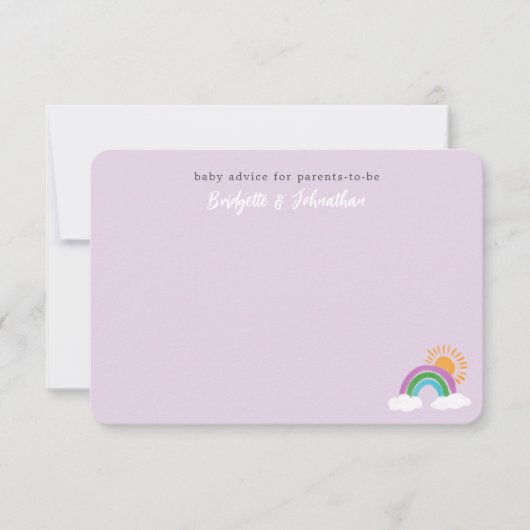 ダスティパープルかわいらしレインボーサンシャインベビーアドバイス 出欠カード (正面)