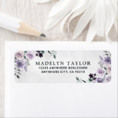 ダスティパープルとシルバーグレイ素朴フローラ結婚ズ ラベル (インサイチュ)