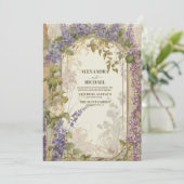 ダスティパープルとシルバーグレイ素朴フローラ結婚ズ 招待状 (スタンド正面)