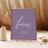 ダスティパープルのミニマリストの好意のサイン ポスター