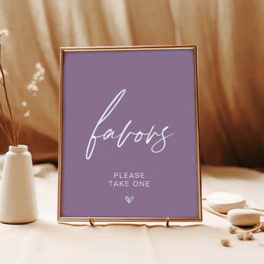 ダスティパープルのミニマリストの好意のサイン ポスター