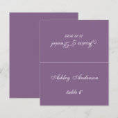 ダスティパープルの結婚式ゲスト名の席札 (正面/裏面)