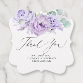ダスティパープルの花のエレガントな感謝タグ フェイバータグ