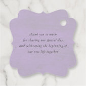 ダスティパープルの花のエレガントな感謝タグ フェイバータグ (裏面)