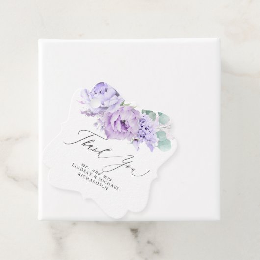 ダスティパープルの花のエレガントな感謝タグ フェイバータグ (インサイチュ)