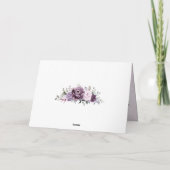 ダスティパープルの花の咲く花嫁のシャワーの様々な色合い サンキューカード (裏面)