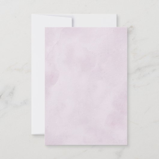 ダスティパープルの花咲く幾何学的なウェディング 出欠カード (裏面)