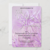 ダスティパープルの花柄 結婚記念日のパーティー 招待状 (正面)