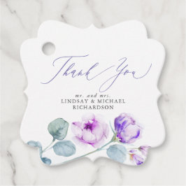 ダスティパープルの花 エレガント ウェディング サンクス フェイバータグ