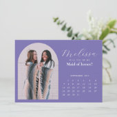 ダスティパープルアーチブリデスメイド提案カード 招待状 (スタンド正面)