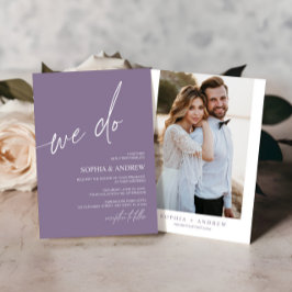 ダスティパープルウィドミニマリスト結婚式招待状 招待状
