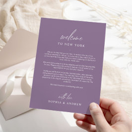 ダスティパープルウェルカム旅程サンキューカード 招待状