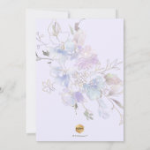 ダスティパープルウォーター色スイートピース《キリスト教》洗礼式や命名式 招待状 (裏面)
