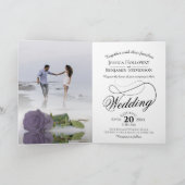 ダスティパープルエレガントバラロマン結婚チック 招待状 (内部)