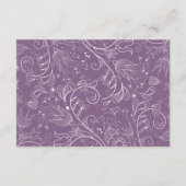 ダスティパープルエレガントフローラの結婚ハネムーン基金 エンクロージャーカード (裏面)