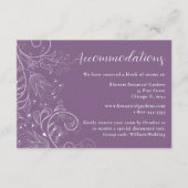 ダスティパープルエレガントフローラ結婚の宿泊施設 エンクロージャーカード (正面)