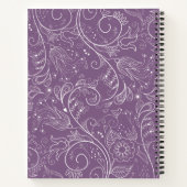 ダスティパープルエレガントフローラ結婚ズゲストブック ノートブック (裏面)