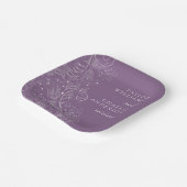 ダスティパープルエレガントフローラ結婚ズ ペーパープレート (傾斜あり)