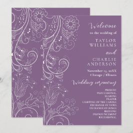 ダスティパープルエレガントフローラ結婚式 プログラム