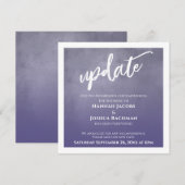ダスティパープルオンブルー延期結婚式の最新情報カード 招待状 (正面/裏面)