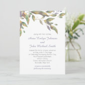 ダスティパープルセージ緑離れ金ゴールドズ結婚ズ | 招待状 (スタンド正面)