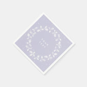 ダスティパープルハンドプリントホリーリースクリスマス スタンダードカクテルナプキン (角)