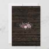 ダスティパープルバラフローラダークウッド上の幾何学的 招待状 (裏面)