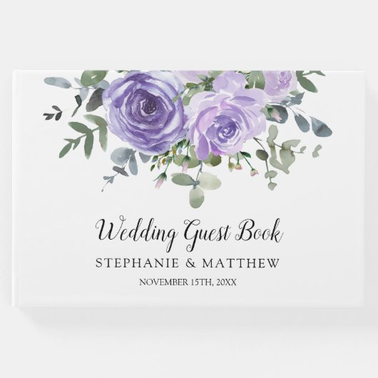 ダスティパープルバラユーカリプトゥス結婚ボタニカル ゲストブック (正面)