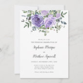ダスティパープルバラユーカリプトゥス結婚ボタニカル 招待状 (正面)