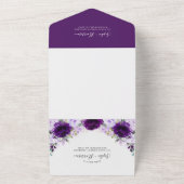 ダスティパープルバラ薄紫素朴花結婚の全て オールインワン招待状 (外側)