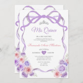 ダスティパープルピンクフローラボウシルバーミンス 招待状 (正面/裏面)