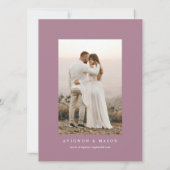 ダスティパープルフラワーアーチフォト結婚式招待状 招待状 (裏面)