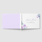 ダスティパープルフローラエレガントウェディングゲストブック ゲストブック (全面)