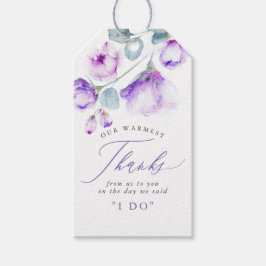 ダスティパープルフローラエレガントウェディング感謝してい ギフトタグ