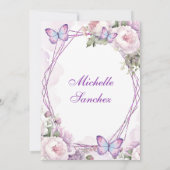 ダスティパープルフローラガールバタフライキンセアニラ 招待状 (裏面)