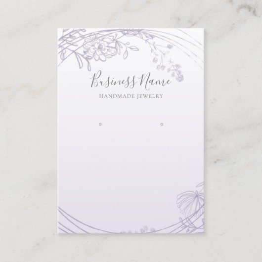 ダスティパープルフローラサークルイヤリングジュエリー表示 名刺 (正面)