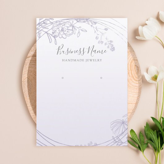 ダスティパープルフローラサークルイヤリングジュエリー表示 名刺