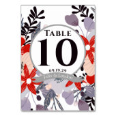 ダスティパープルフローラファーンレッドピンクラベンダーフローラ テーブルナンバー (裏面)