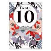ダスティパープルフローラファーンレッドピンクラベンダーフローラ テーブルナンバー (正面)