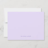 ダスティパープルフローラブライドメイド – メイド・オブ・オーナー（花嫁付き添い人） 招待状 (裏面)