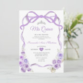 ダスティパープルフローラリボン銀ミンス 招待状 (スタンド正面)