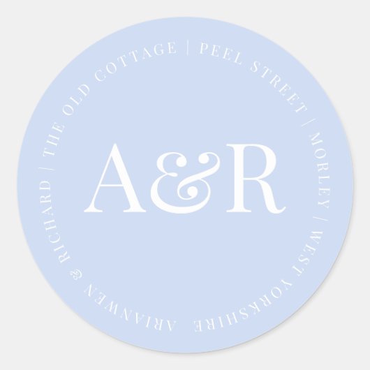 ダスティパープルフローラ庭園の結婚式招待状 ラウンドシール (正面)