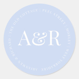 ダスティパープルフローラ庭園の結婚式招待状 ラウンドシール